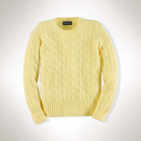 Beekman Yellow Cabled Cashmere Sweater Girls 7-16 2