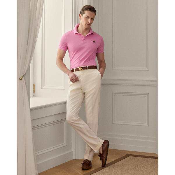 Classic Pale Pink Custom Slim Fit Pique Polo Shirt Purple Label 4