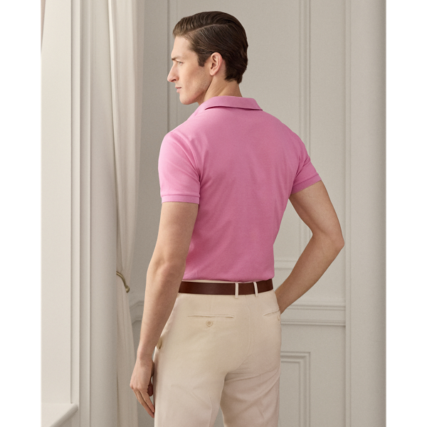 Classic Pale Pink Custom Slim Fit Pique Polo Shirt Purple Label 5