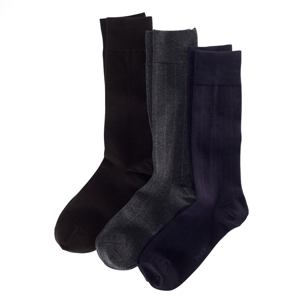 Charcoal Assorted Assorted Patterned Sock 3-Pack Polo Ralph Lauren 1