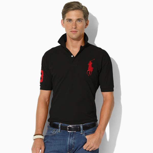 Polo Black/Red Classic-Fit Big Pony Polo Polo Ralph Lauren 1