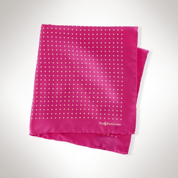 Pink Polka-Dot Silk Pocket Square Polo Ralph Lauren 1