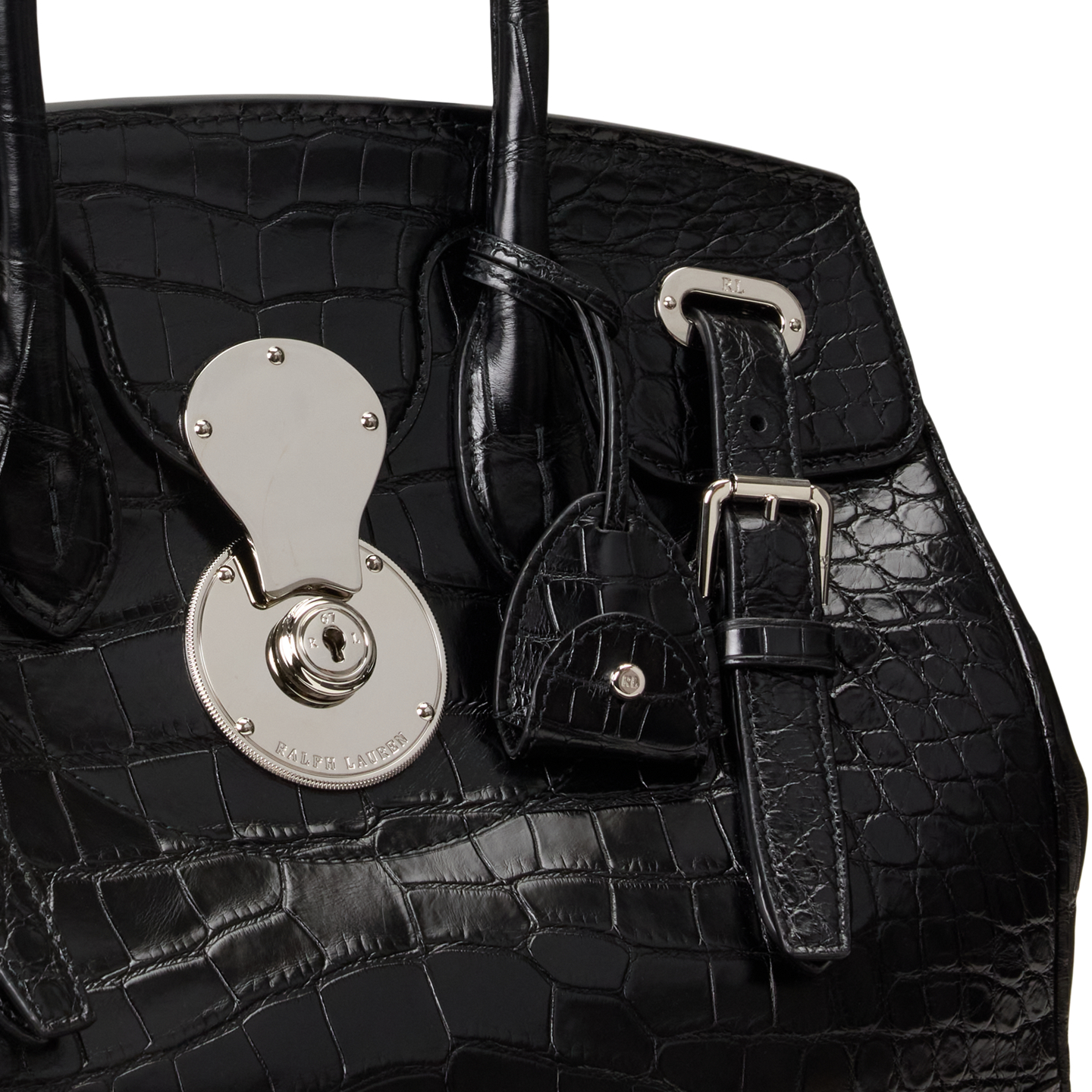 Женская сумка Ralph Lauren Ricky 33 Alligator, цвет: Чёрный — фото 4