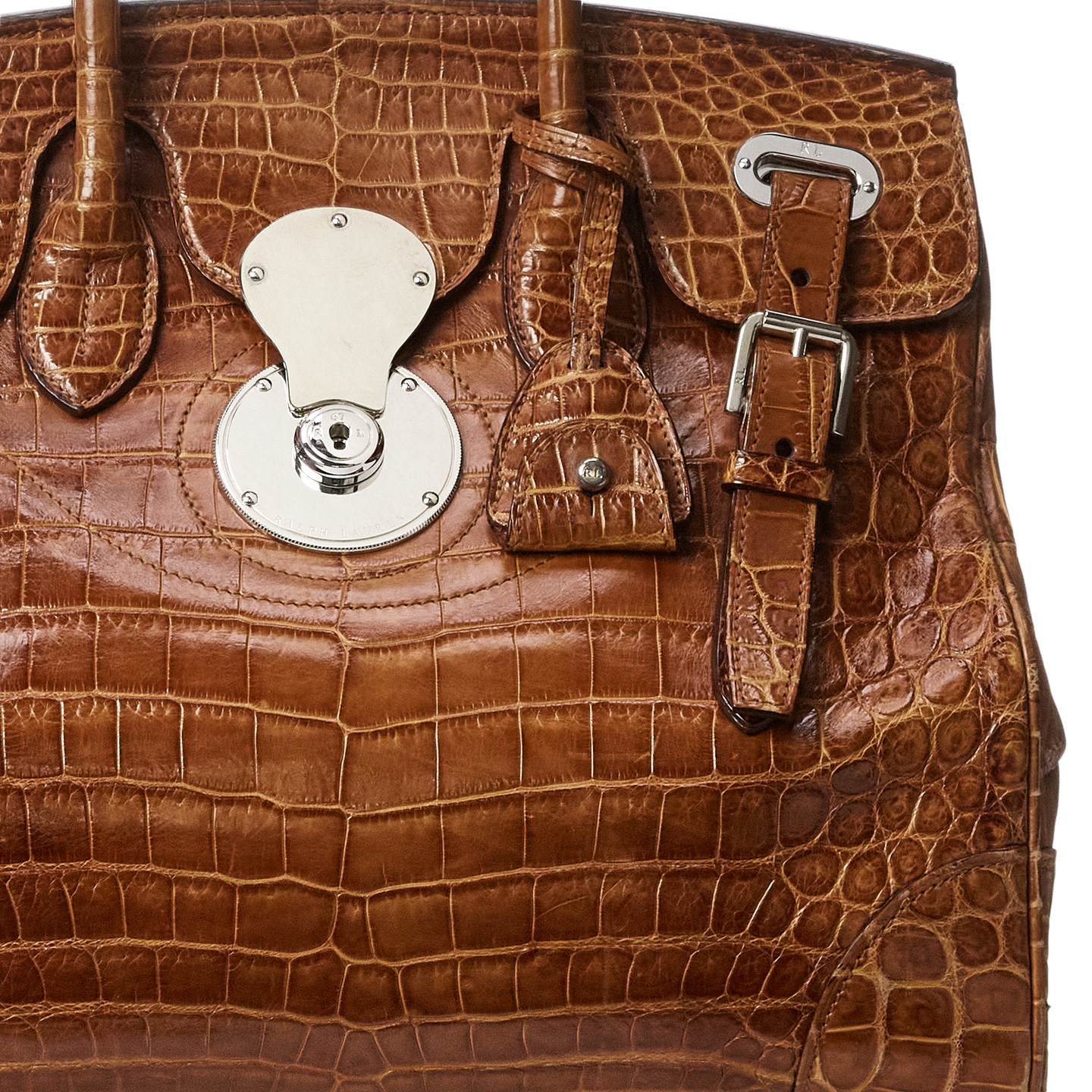 Женская сумка Ralph Lauren Ricky 33 Alligator, цвет: Медовый — фото 4