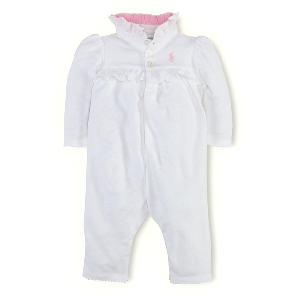 White Mesh Coverall Baby Girl 2