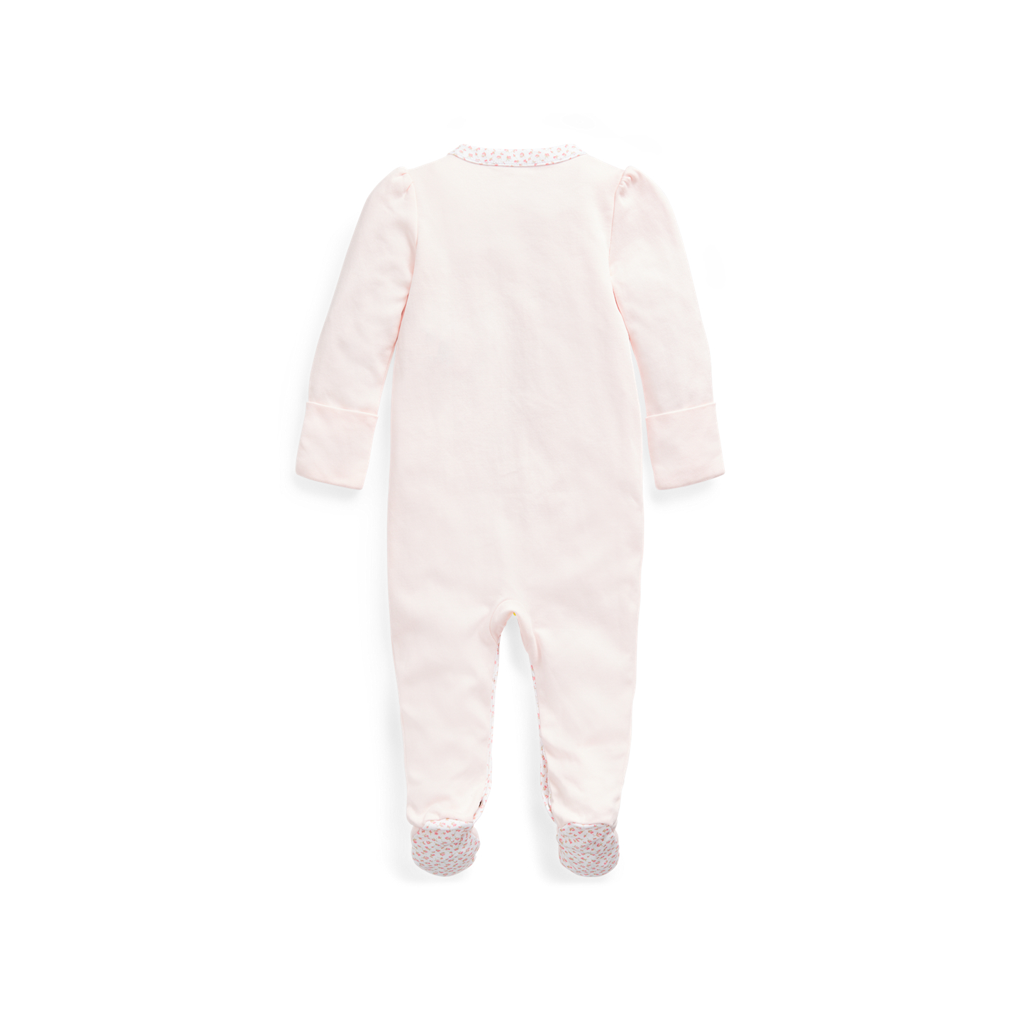 Детский комбинезон Ralph Lauren Floral-Trim Footed Coverall, цвет: Розовый — фото 1