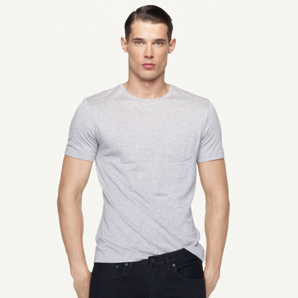 Grey Heather Short-Sleeved Pocket T-Shirt Black Label Denim 1