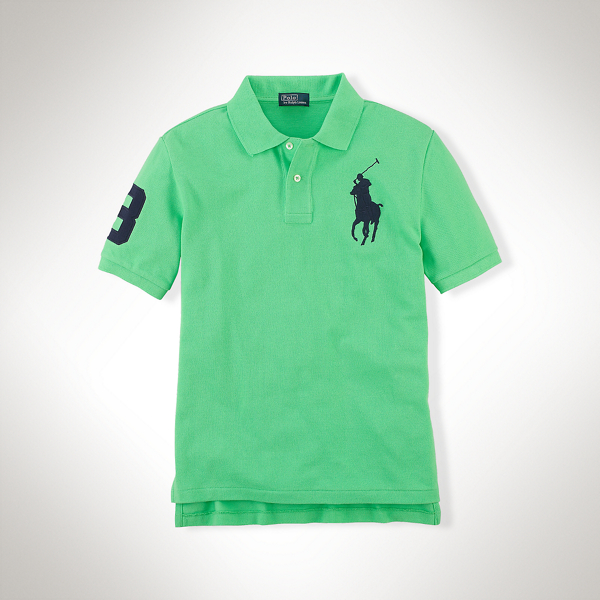 Force Green Cotton Big Pony Polo Shirt Boys 8-20 1