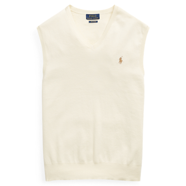 Cotton V-Neck Sweater Vest | V-Neck Sweaters | Ralph Lauren