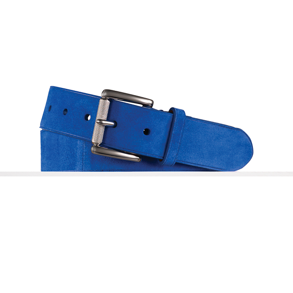 Suede Roller-Buckle Belt