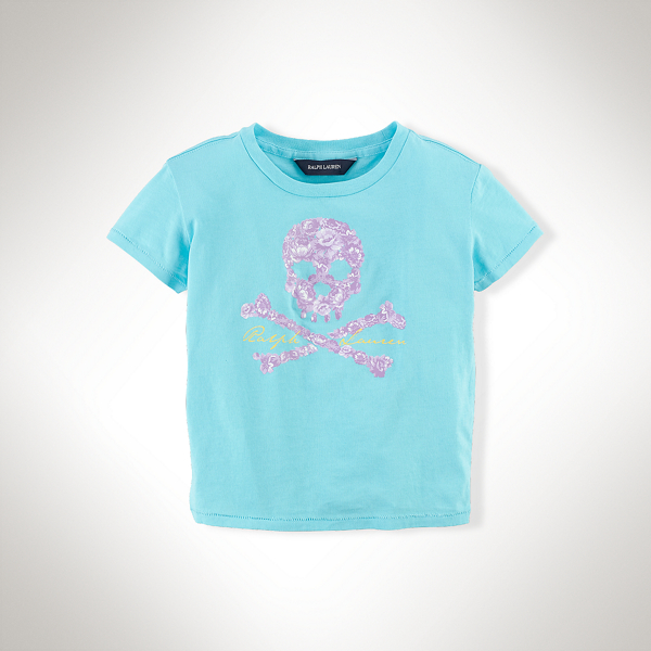 Hammond Blue Skull-Print Cotton Top Girls 2-6x 1