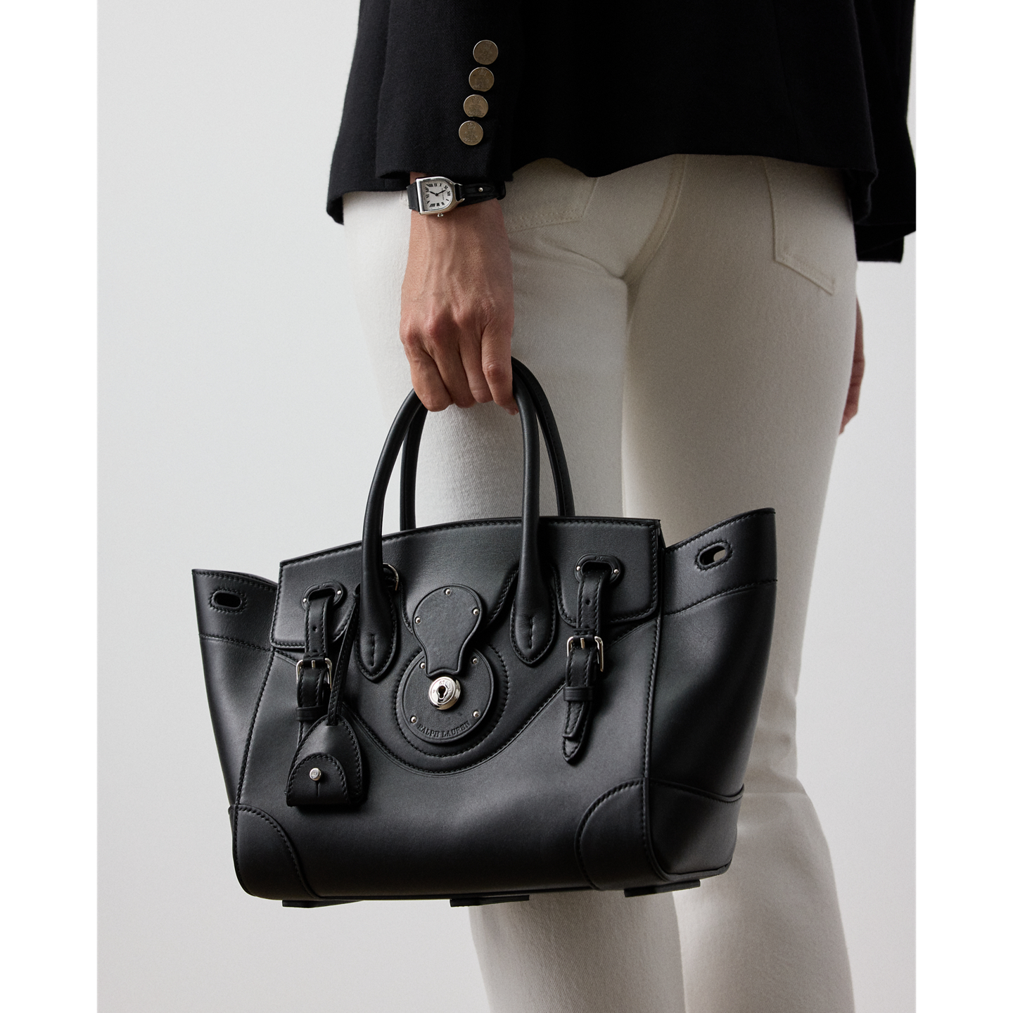 Женская сумка Ralph Lauren Soft Ricky 27 Calfskin, цвет: Чёрный — фото 5
