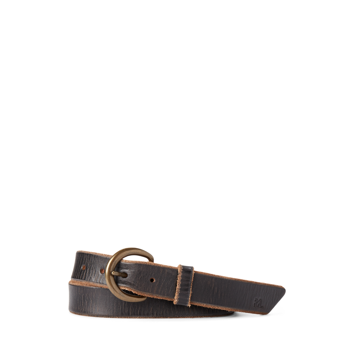 Ralph Lauren Men s Tumbled Leather Belt Size 28 in Brown