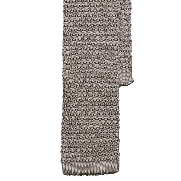 Silver Knit Silk Tie Polo Ralph Lauren 1