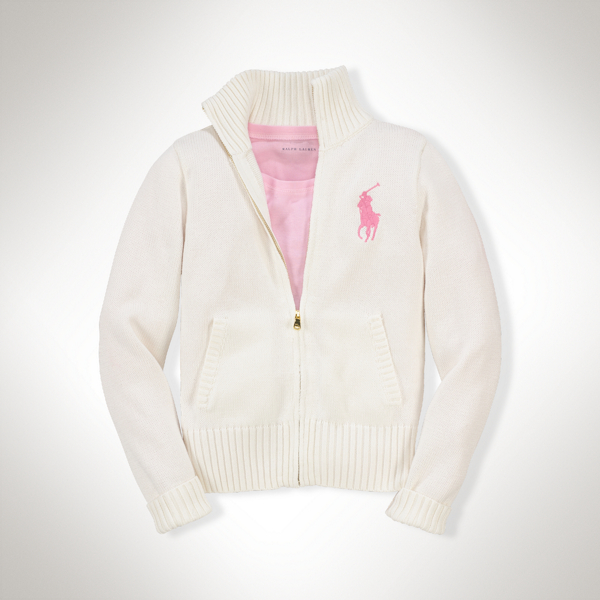 Cotton Mockneck Zip Cardigan Girls 7-16 1