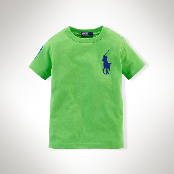 Tropic Lime Big Pony Cotton Tee Boys 2-7 1