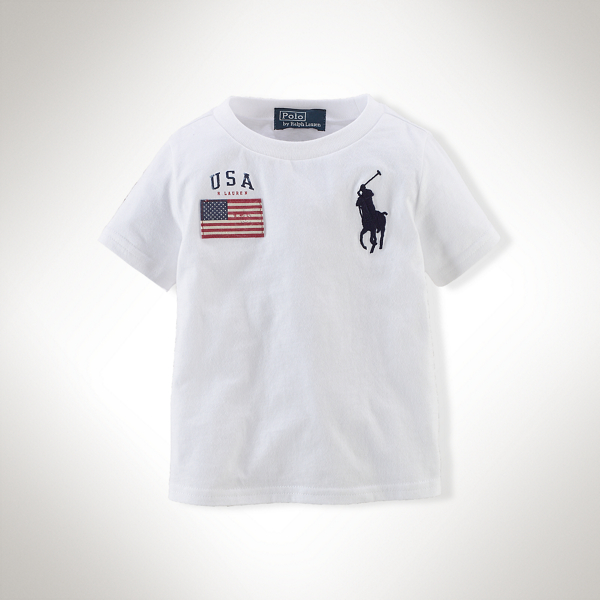 White Big Pony Cotton Tee Baby Boy 1