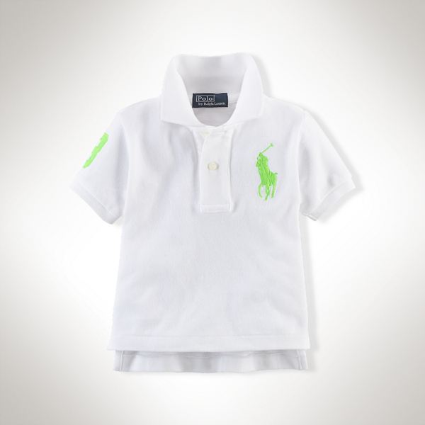 White Big Pony Cotton Polo Baby Boy 1