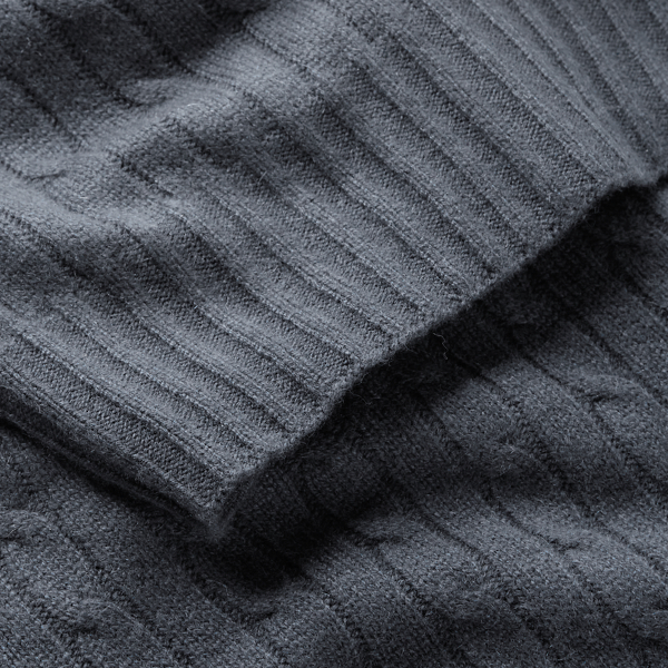 Modern Charcoal The Iconic Cable Cashmere Throw Blanket Ralph Lauren Home 2