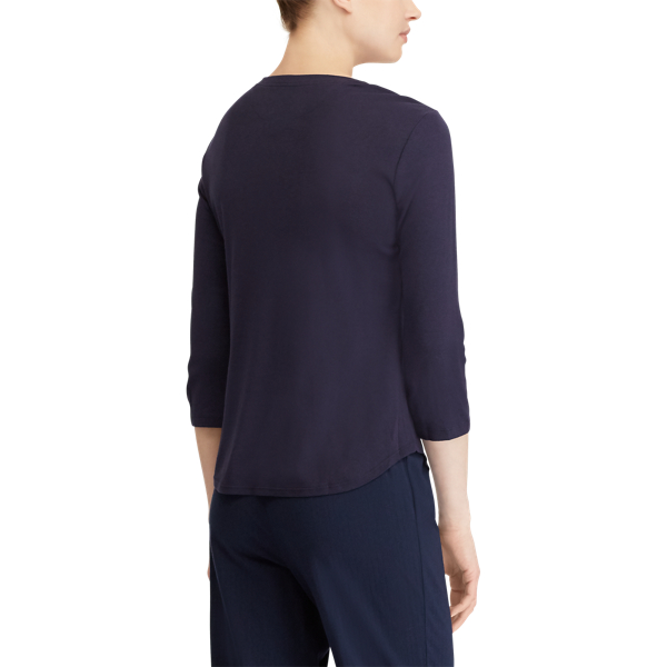 Windsor Navy Ruffled-Trim Henley Lauren 4