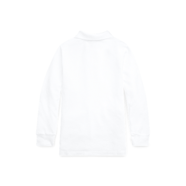 White Cotton Long-Sleeve Uniform Polo Shirt Boys 2-7 for back to school 2