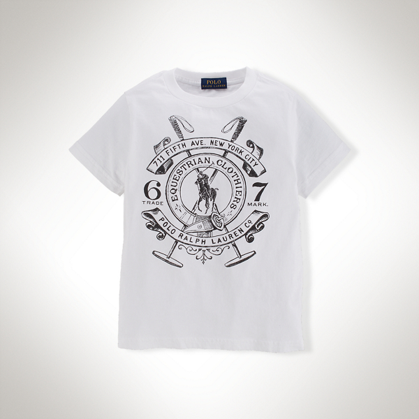 White Cotton Graphic Tee Boys 2-7 1