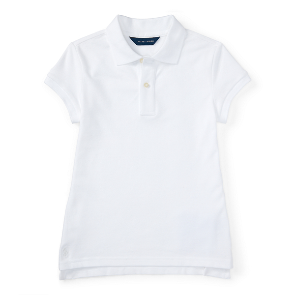 White Short Sleeve Uniform Polo Girls 7-16 1