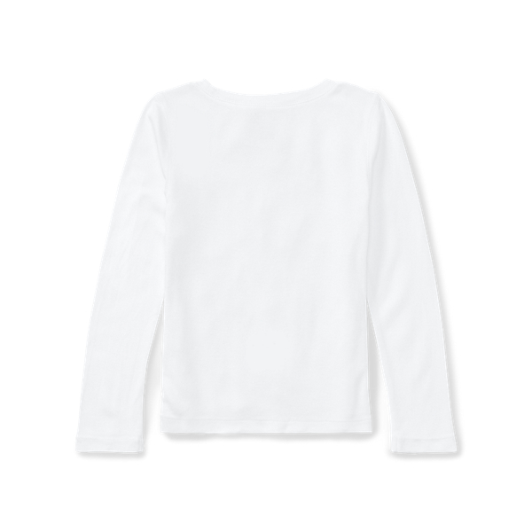 White Cotton-Blend Long-Sleeve Tee Girls 2-6x 2