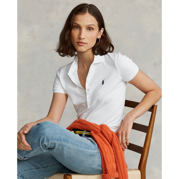 White Polo cintré en coton stretch Polo Ralph Lauren 1