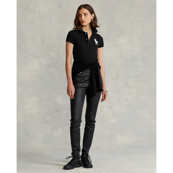 Polo Black Skinny Fit Big Pony Polo Shirt Polo Ralph Lauren 7