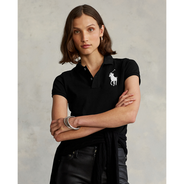 Polo Black Skinny Fit Big Pony Polo Shirt Polo Ralph Lauren 8