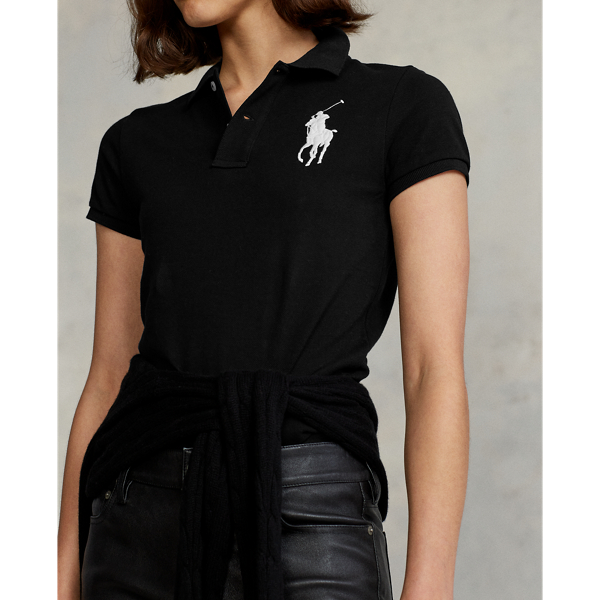 Polo Black Skinny Fit Big Pony Polo Shirt Polo Ralph Lauren 10