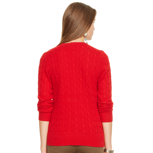 Fall Red Cable-Knit Cashmere Sweater Polo Ralph Lauren 2