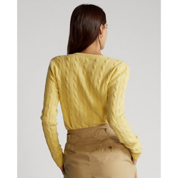 Fall Yellow Cable V-Neck Jumper Polo Ralph Lauren 5