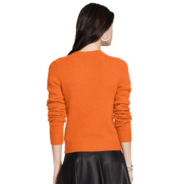 Bright Orange Wool Crewneck Sweater Polo Ralph Lauren 2