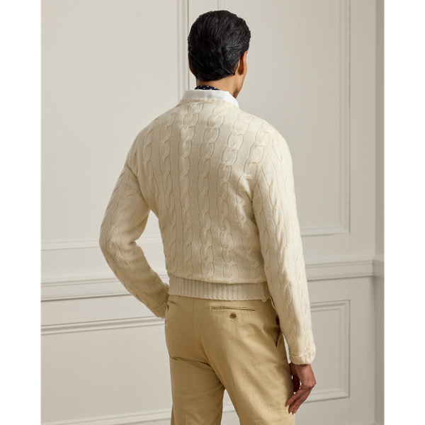 Kaschmirpullover mit Zopfmuster