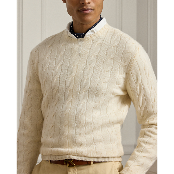 Kaschmirpullover mit Zopfmuster