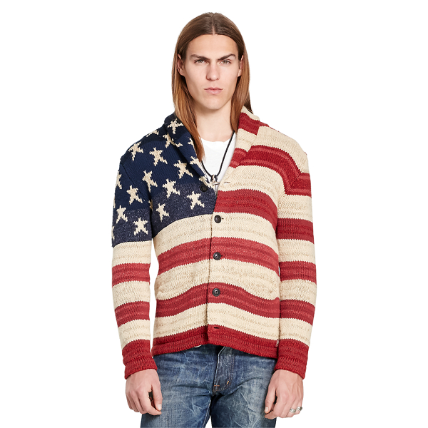 Flag Shawl-Collar Cardigan