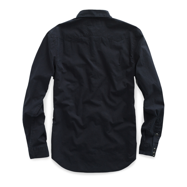 Black Slim Cotton Western Shirt RRL 2