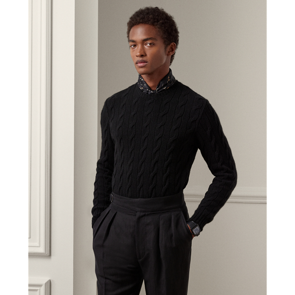 Mens black polo sweater best sale