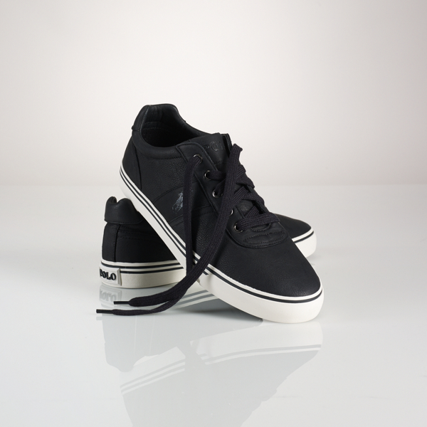 Black Hanford Leather Sneaker Polo Ralph Lauren 1