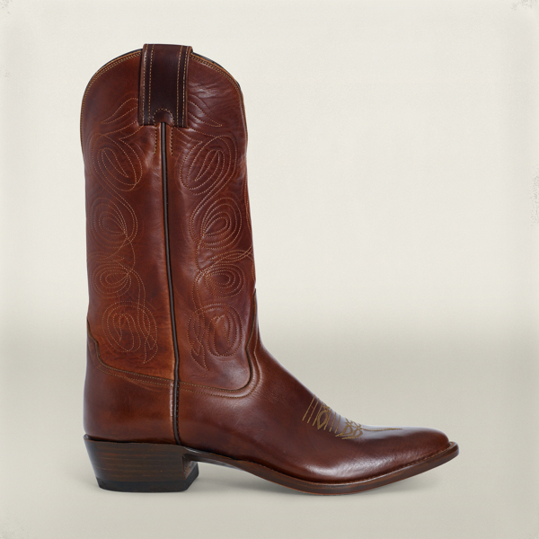 Brown Leather Plainview Cowboy Boot RRL 3
