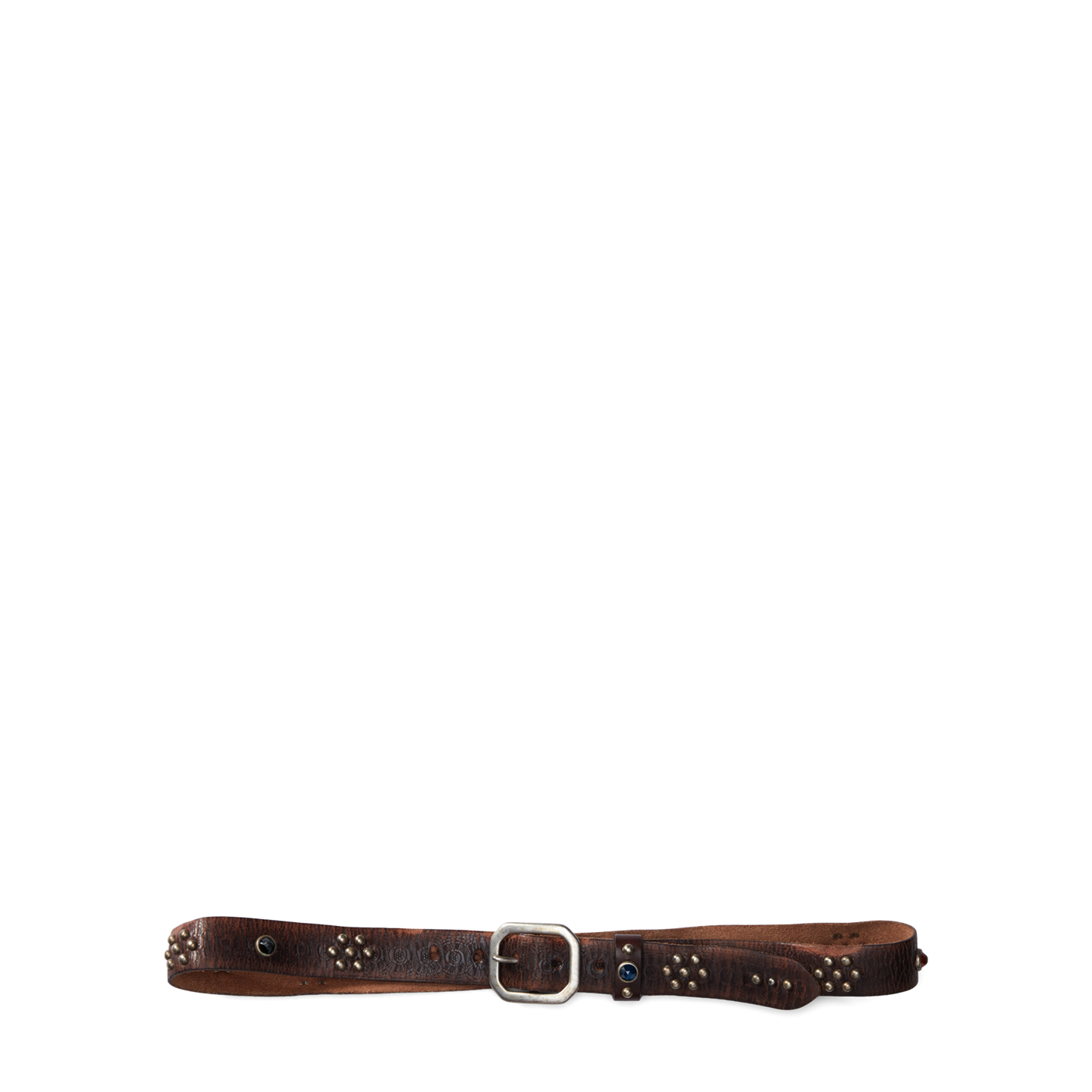 Мужской ремень Ralph Lauren Studded Leather, цвет: Винтажный чёрный — фото 1