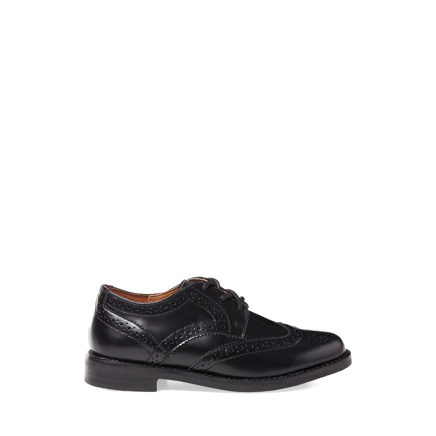 Детские туфли Ralph Lauren Leather Wingtip Oxford, цвет: Чёрный — фото 3