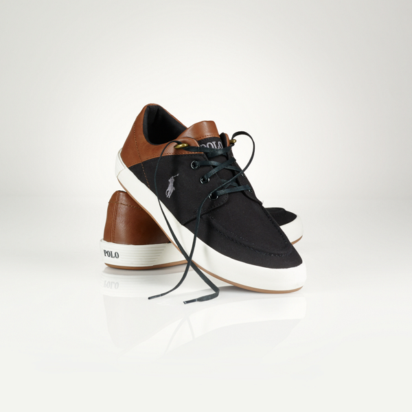 Polo Black/Tan Two-Toned Jerred Sneaker Polo Ralph Lauren 1