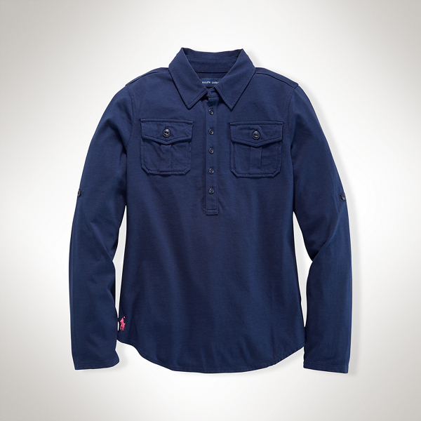 Cruise Navy Cotton-Modal Top Girls 7-16 1