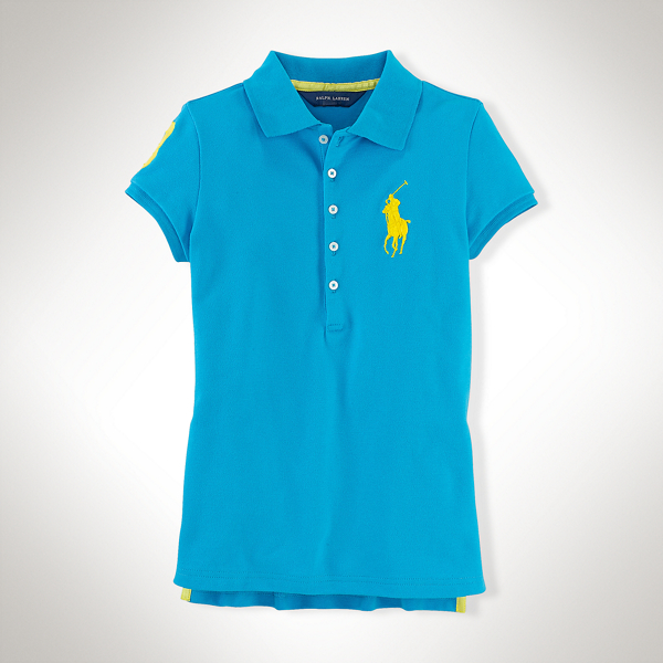 Blue Big Pony Cotton Polo Shirt Girls 7-16 1