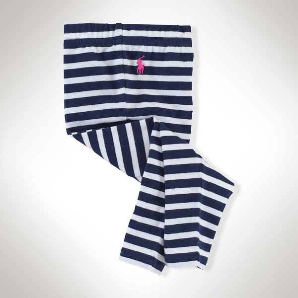 White Multi Striped Legging Baby Girl 1