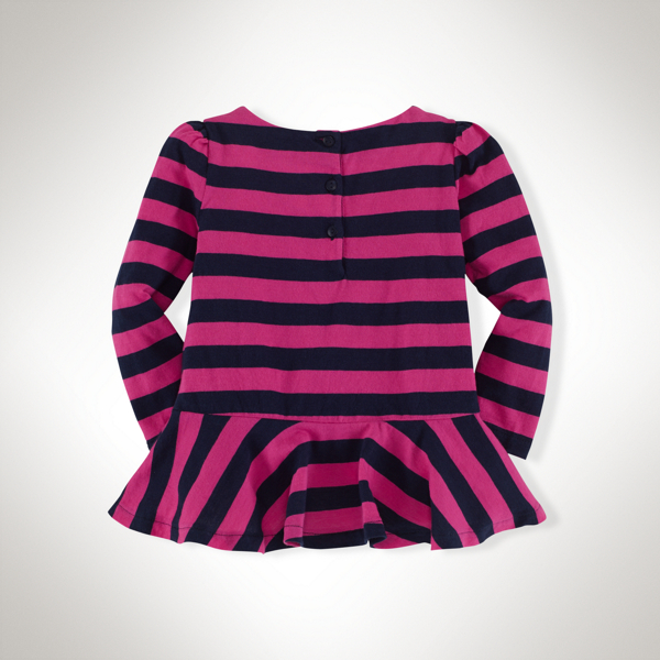 Neon Blaze Fuschia Multi Peplum Cotton Graphic Tee Baby Girl 2