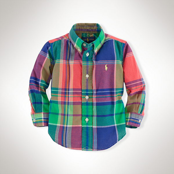 Royal Multi Cotton Plaid Blake Shirt Baby Boy 1